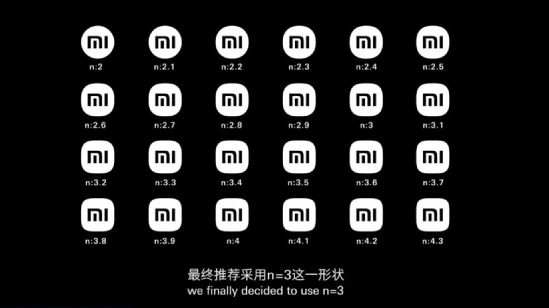 小(xiǎo)米新LOGO設計(jì)圓角方陣圖