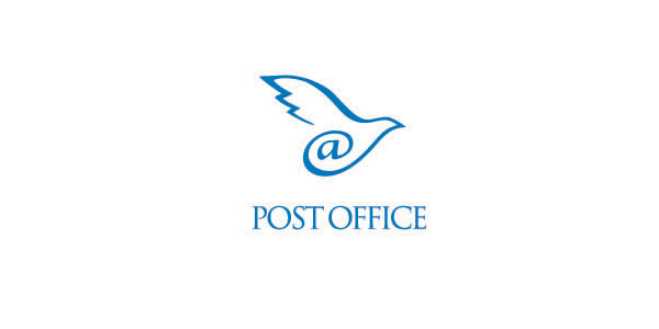 郵件(jiàn)公司LOGO設計(jì)：藍(lán)色飛(fēi)翔的(de)小(xiǎo)鳥與@郵件(jiàn)元素相(xiàng)結合的(de)LOGO設計(jì)