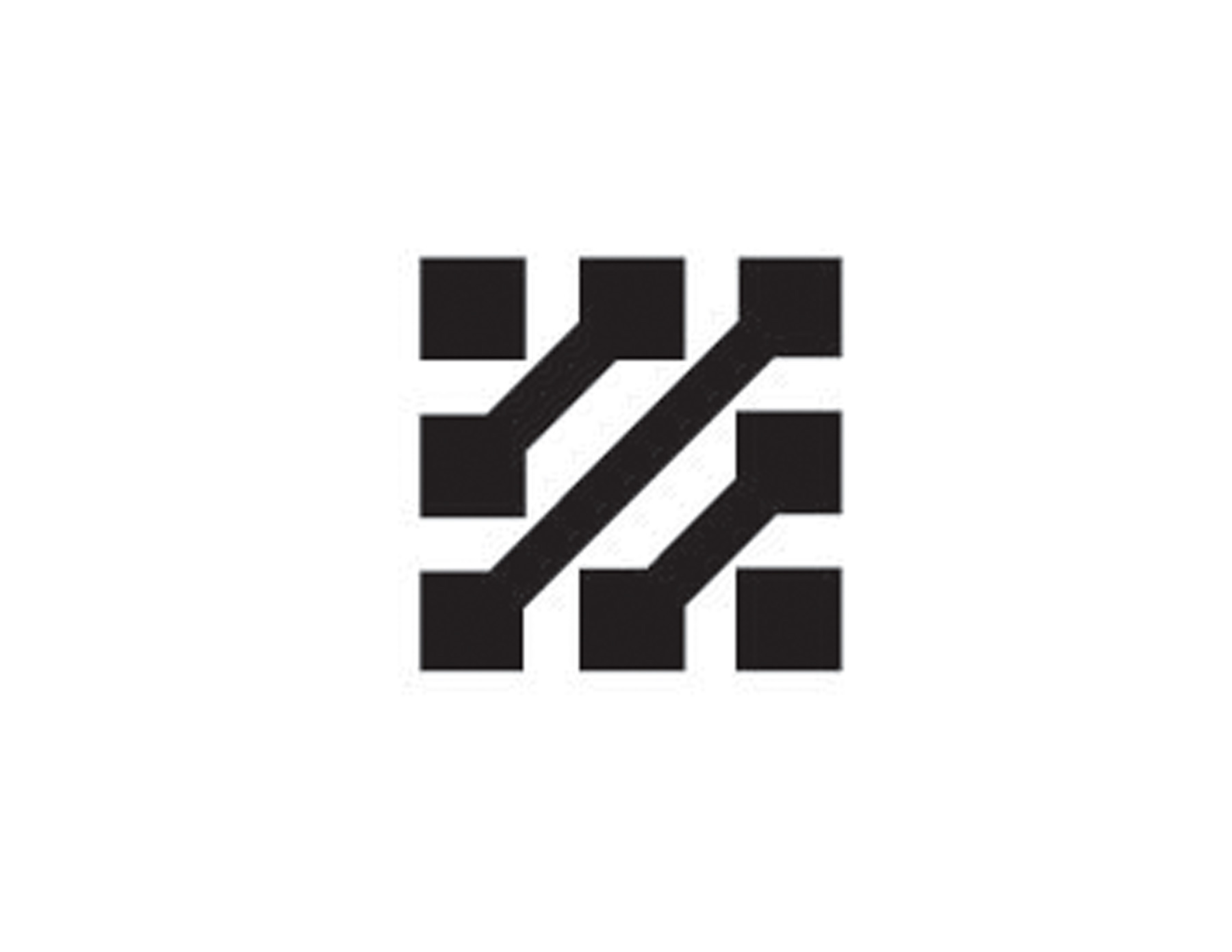 看(kàn)似正方形的(de)黑(hēi)色色塊拼湊而成，其實是(shì)一(yī)個(gè)完整的(de)圖案